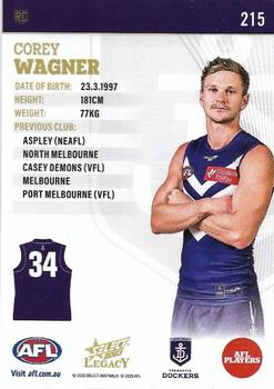 2023 Select AFL Legacy #215 Corey Wagner Back
